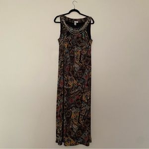 Emma & Michele | Sleeveless Maxi Dress with Removable Necklace | Size L